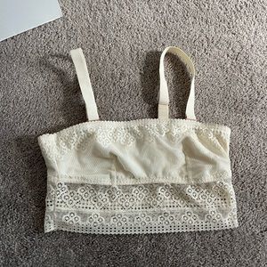 Aerie creme Lace bralette with removable straps bandeau bra